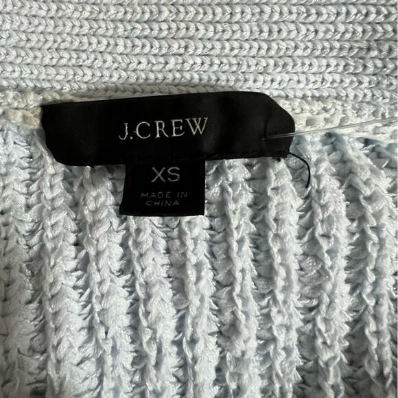 J. Crew Light Blue Cropped patch-pocket beach cardigan sweater - Picture 6 of 11